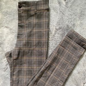 Fitted Plaid Pants